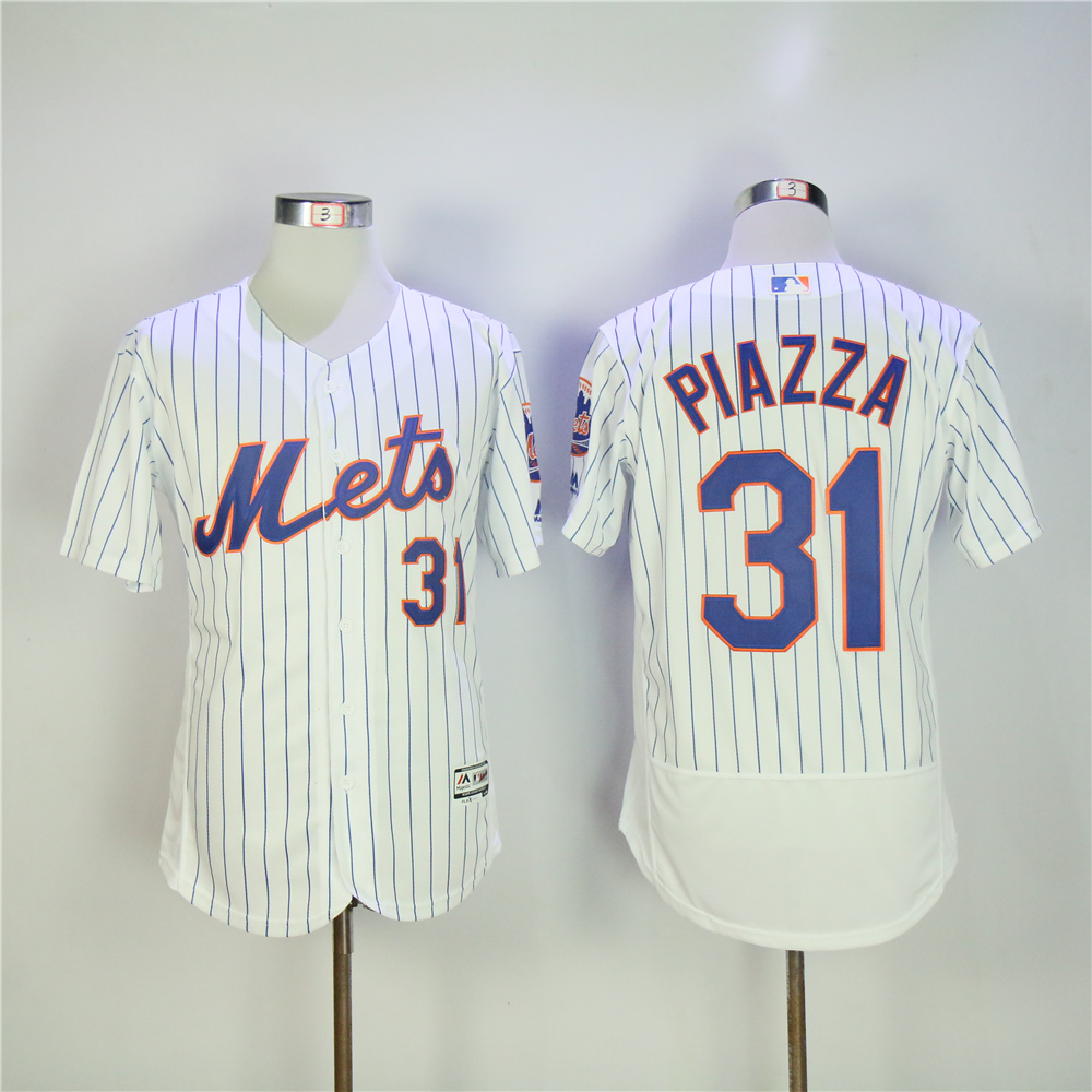 Men New York Mets 31 Piazza White Elite MLB Jerseys